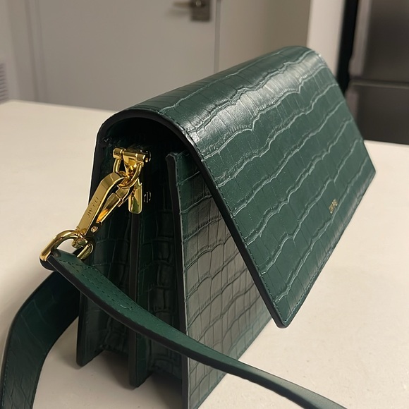JW PEI Mini Flap Crossbody - Dark Green Croc - Picture 3 of 4